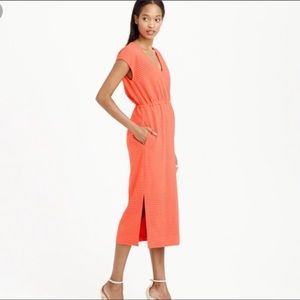 J. Crew Orange Perforated Midi Mid-length Cocktail Dress NWT size 10
